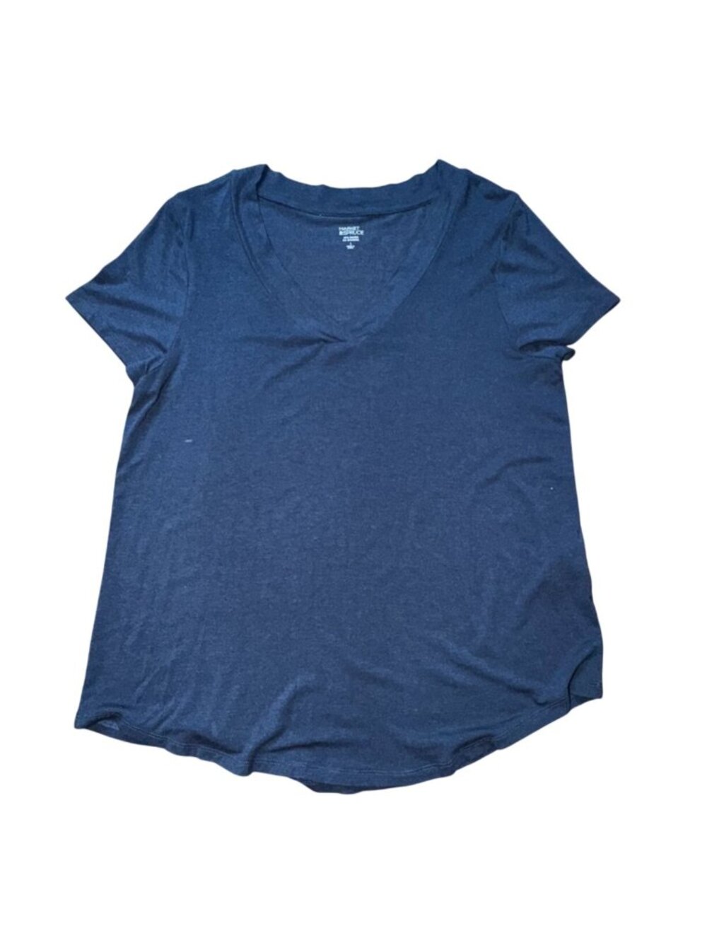 Market & Spruce V-Neck Short Sleeve T-Shirt-Navy Blue-Large-GUC